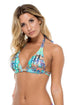 Luli Fama Cayo Hueso So Close Crystal Triangle Halter Top